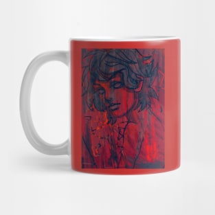 Abstract portrait in red Mug